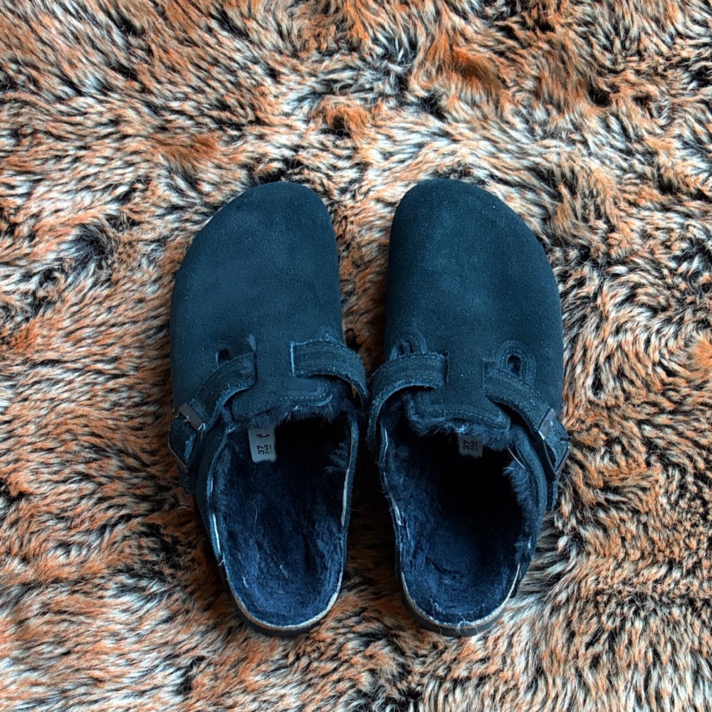 Birkenstock Midnight Suede Clogs